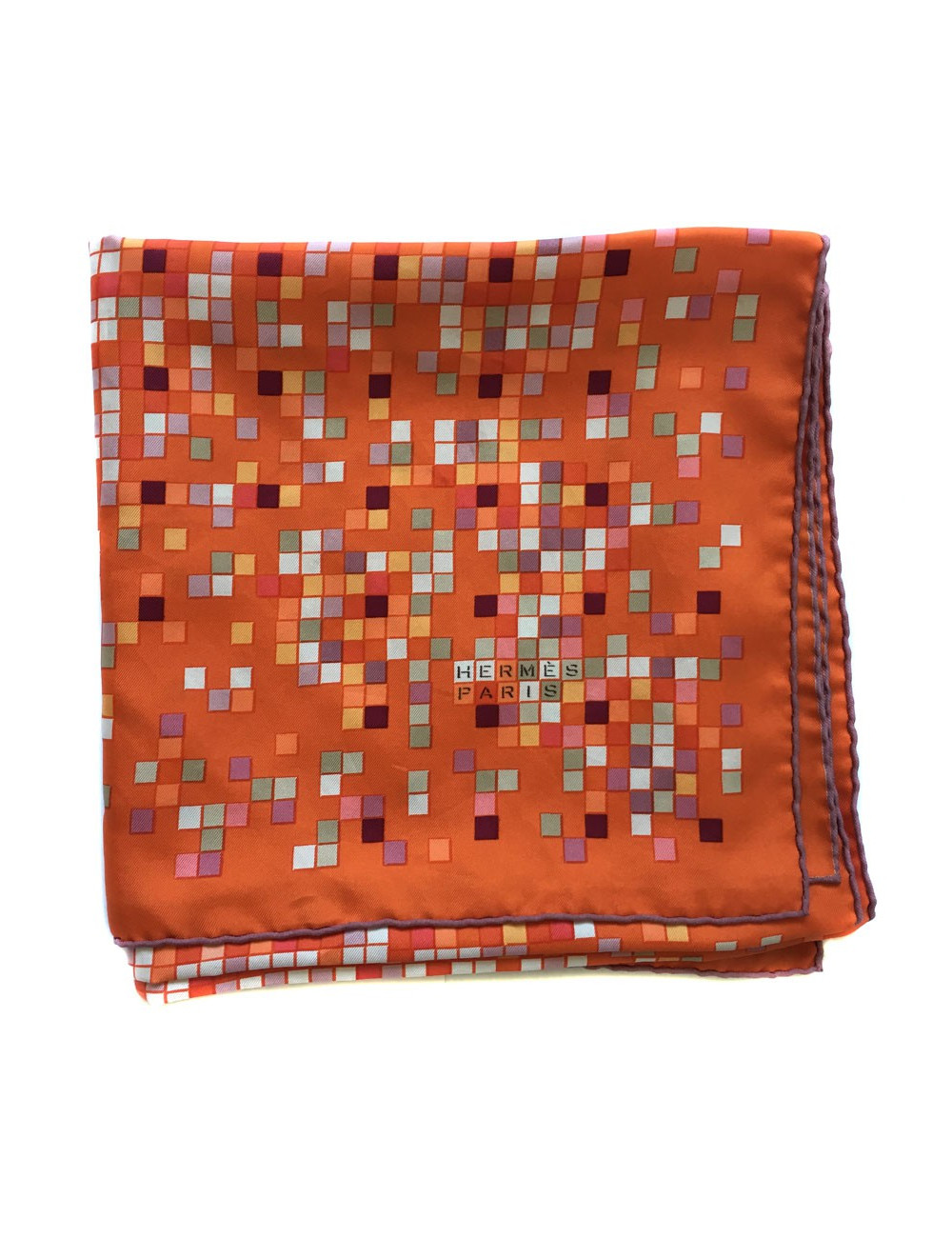 Square "Mosaic to 24" HERMES orange silk