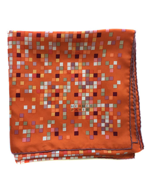 Square "Mosaic to 24" HERMES orange silk