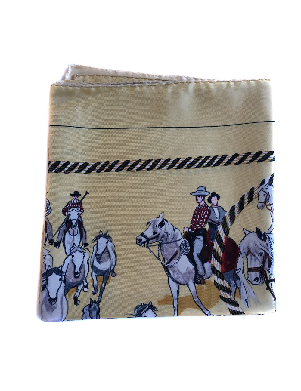 Hermès "La Camargue" in pale yellow silk