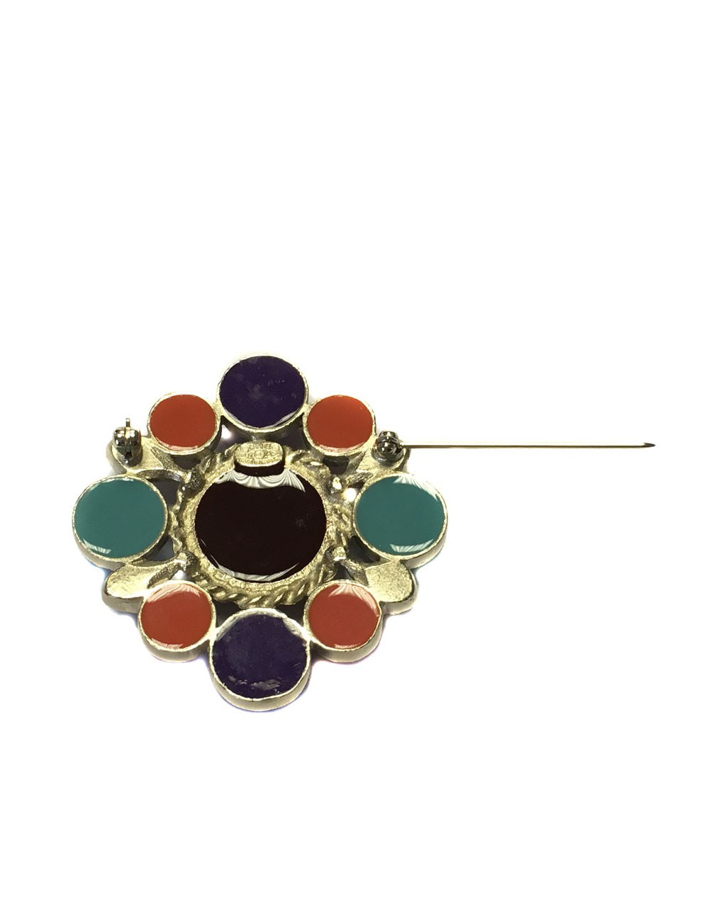 Broche CHANEL multicolore et strass