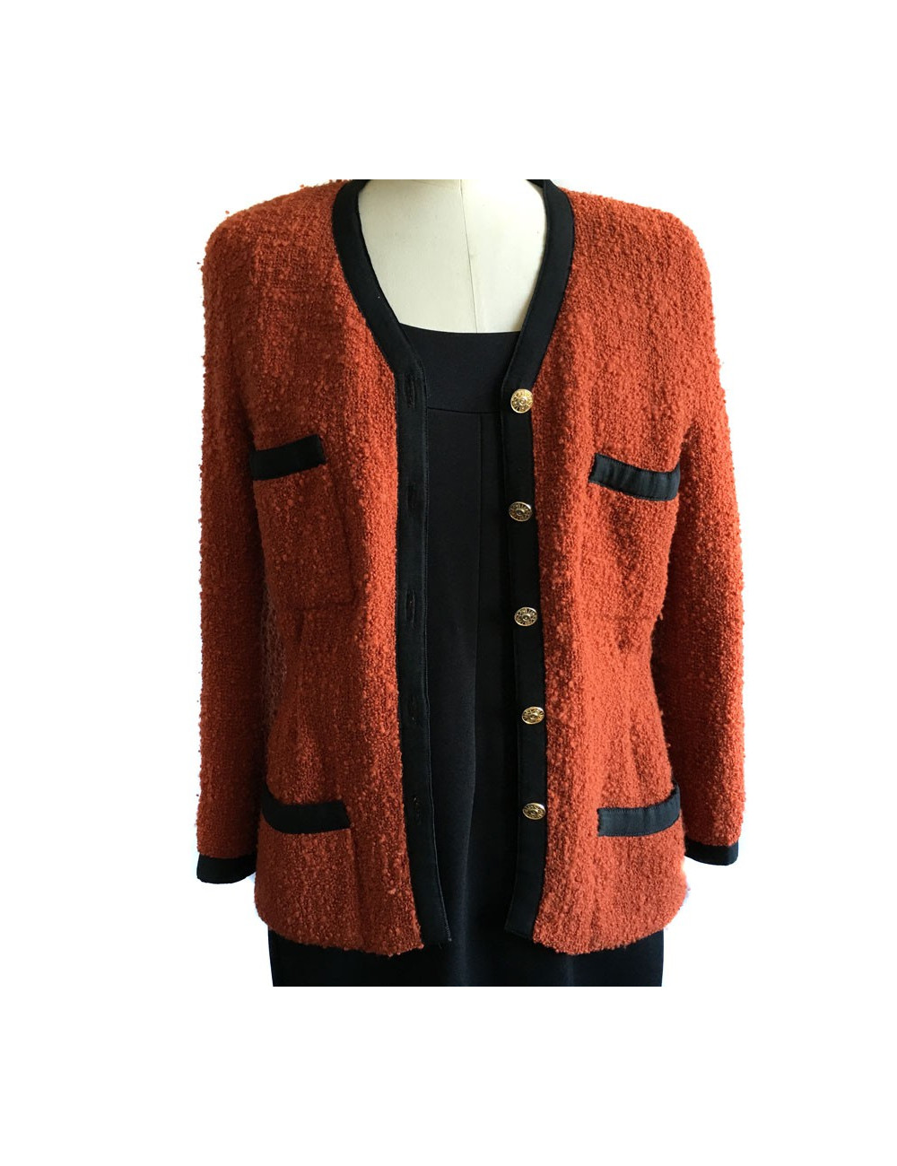 Veste CHANEL en laine couleur ocre