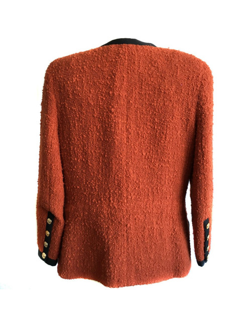 CHANEL T38 red tweed jacket