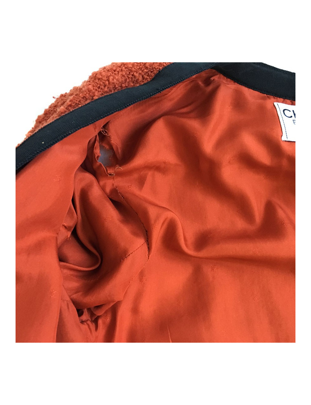 CHANEL T38 red tweed jacket