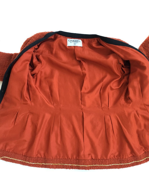 Veste CHANEL en laine couleur ocre