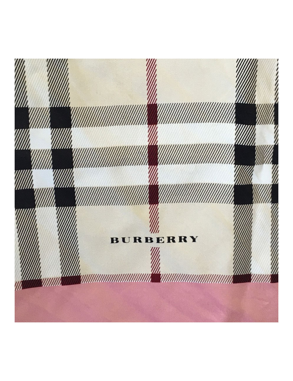 BURBERRY pattern tartan silk scarf on board rose