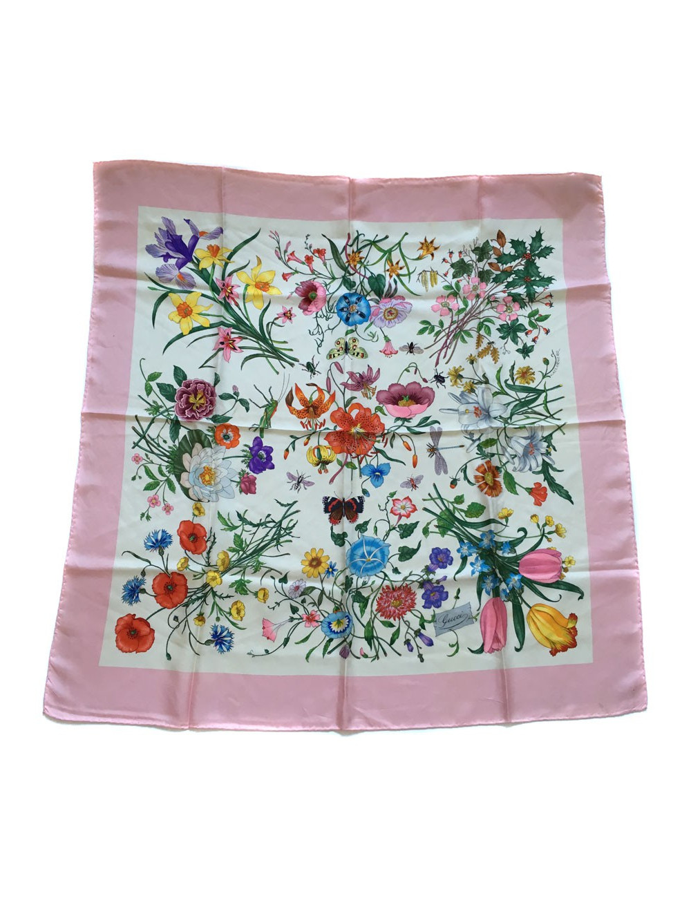 XXX Foulard GUCCI en soie rose