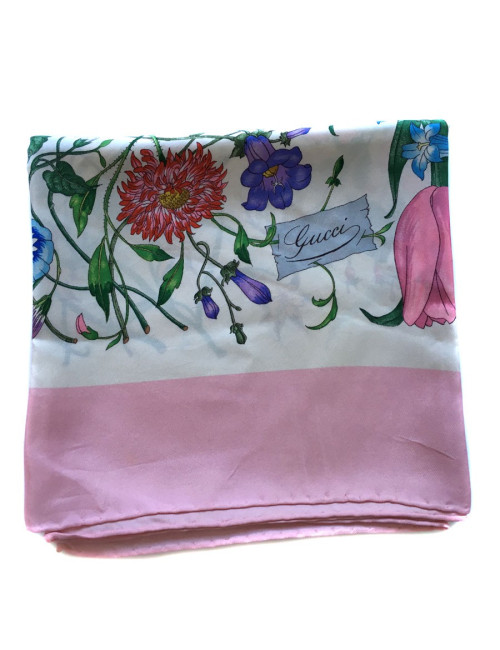 XXX Foulard GUCCI en soie rose