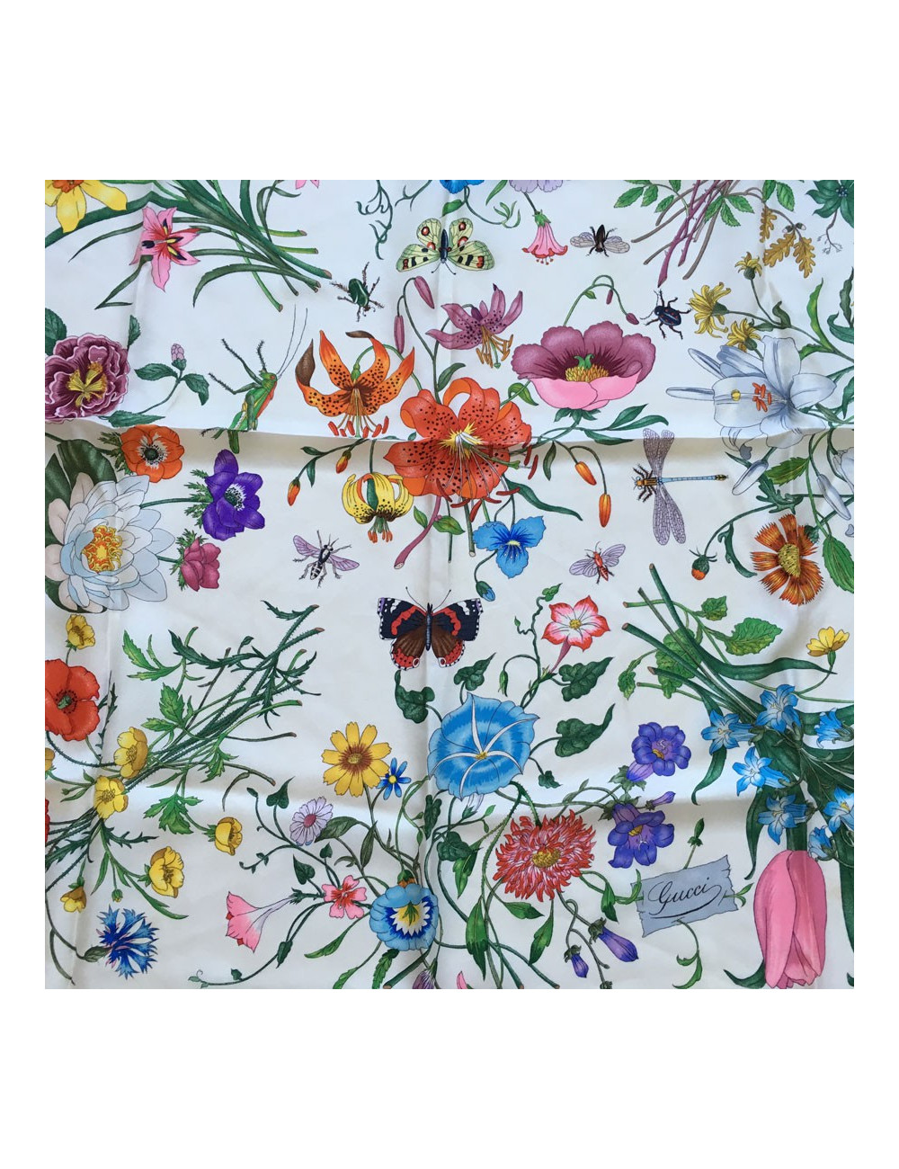 AUCTION scarf GUCCI silk rose