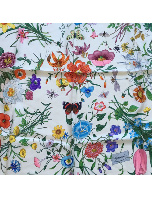 AUCTION scarf GUCCI silk rose