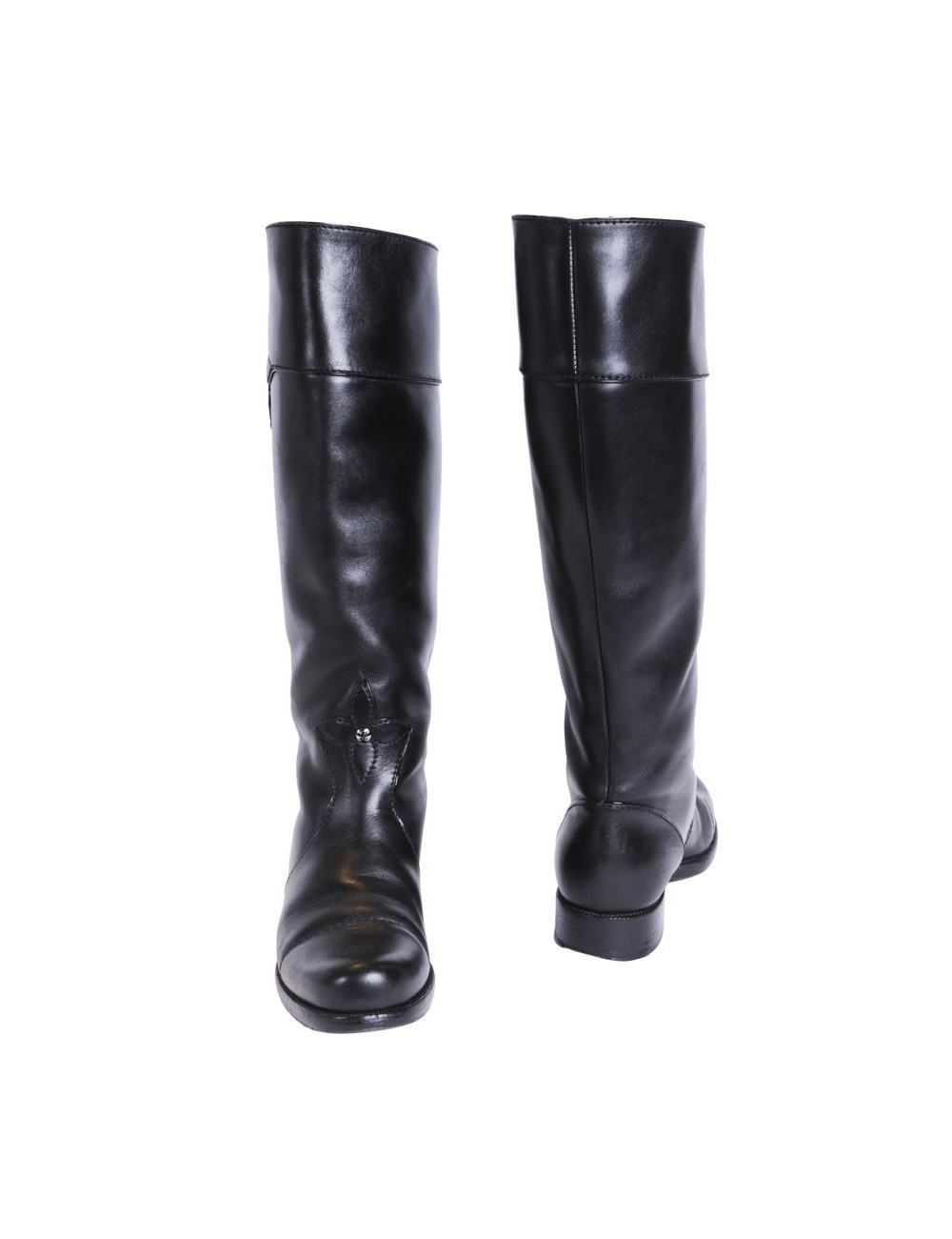 Bottes LOUIS VUITTON cuir lisse noir