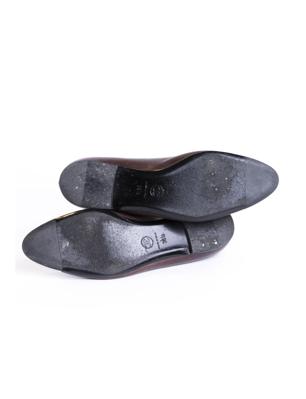 Ballet flats CHANEL t 38.5 Brown lambskin