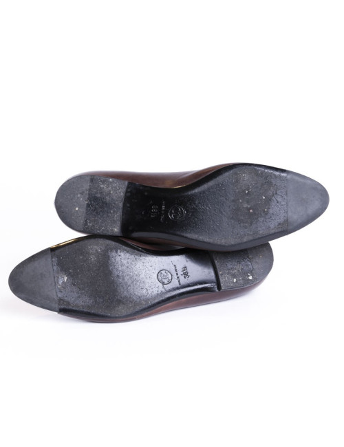 Ballet flats CHANEL t 38.5 Brown lambskin