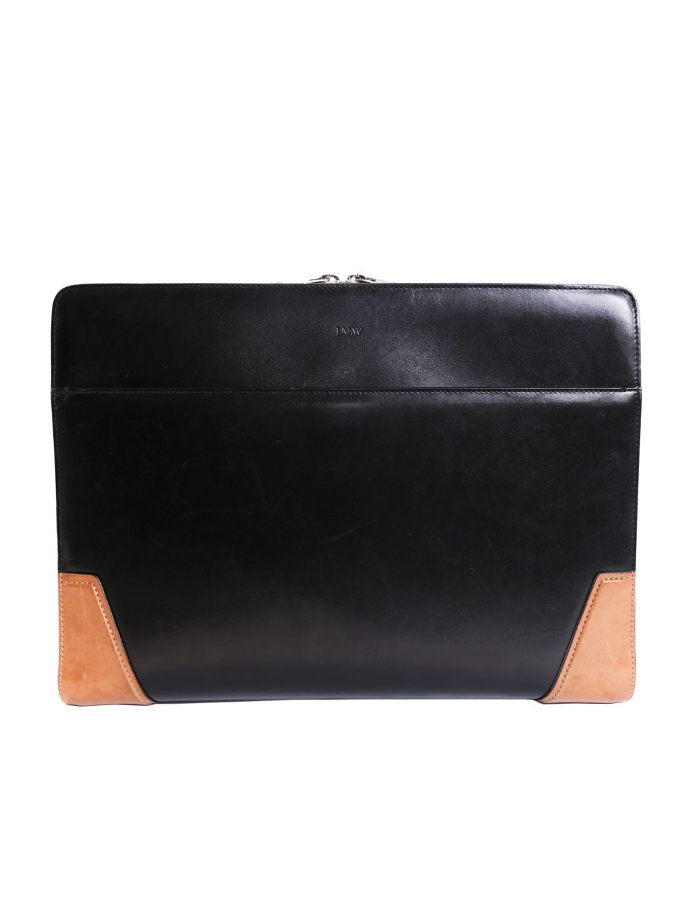 Porte documents J M WESTON cuir bicolore