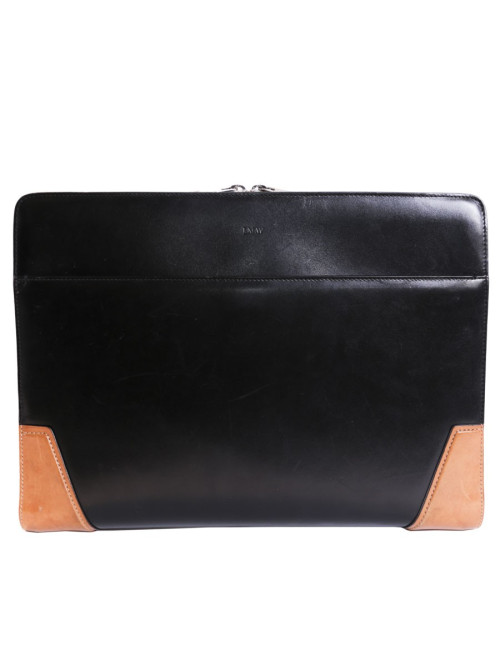 Porte documents J M WESTON cuir bicolore