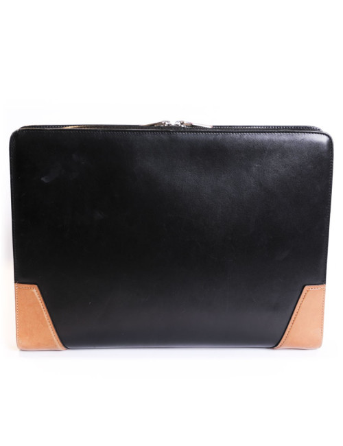 Porte documents J M WESTON cuir bicolore