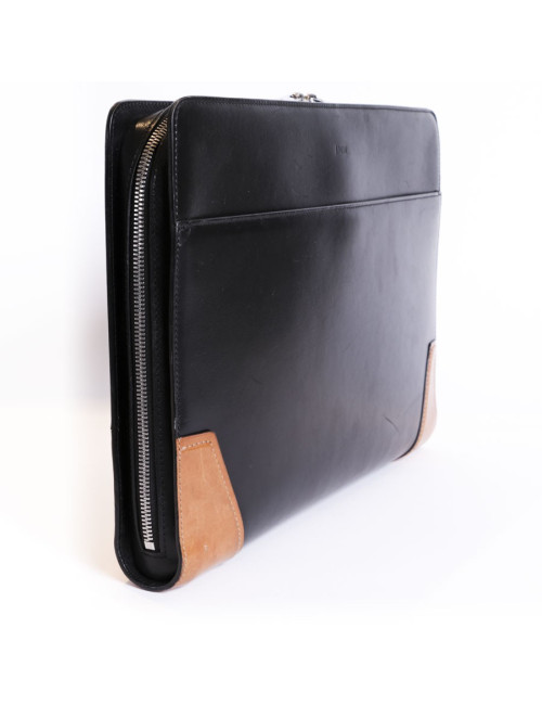 Porte documents J M WESTON cuir bicolore