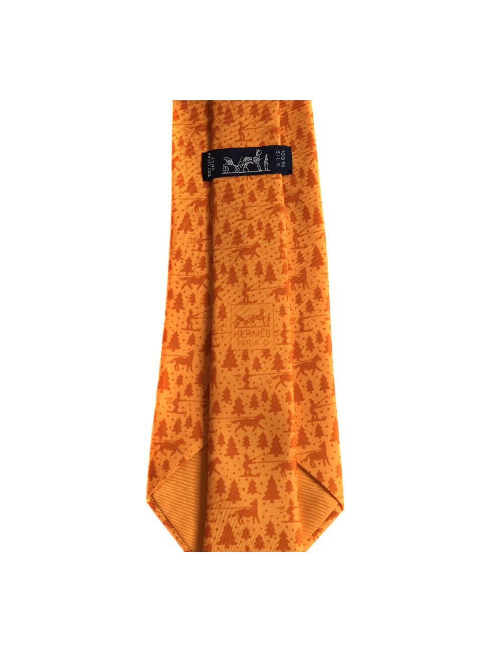 HERMÈS tie in orange silk scarf