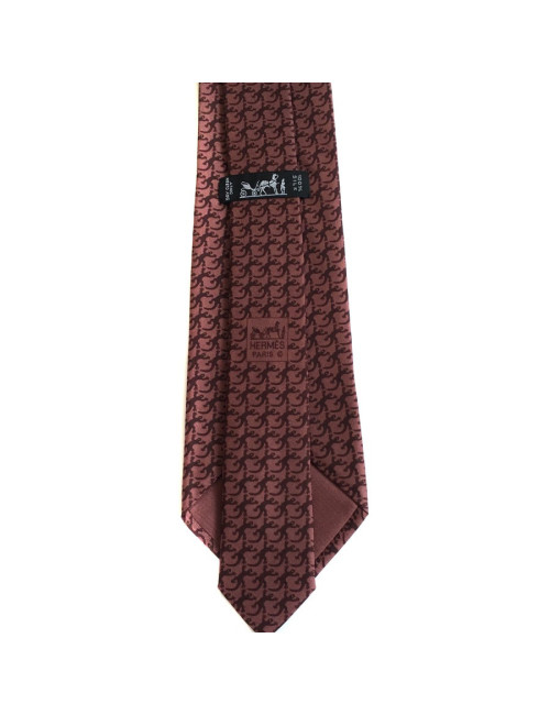 Tie scarf HERMES dregs of wine