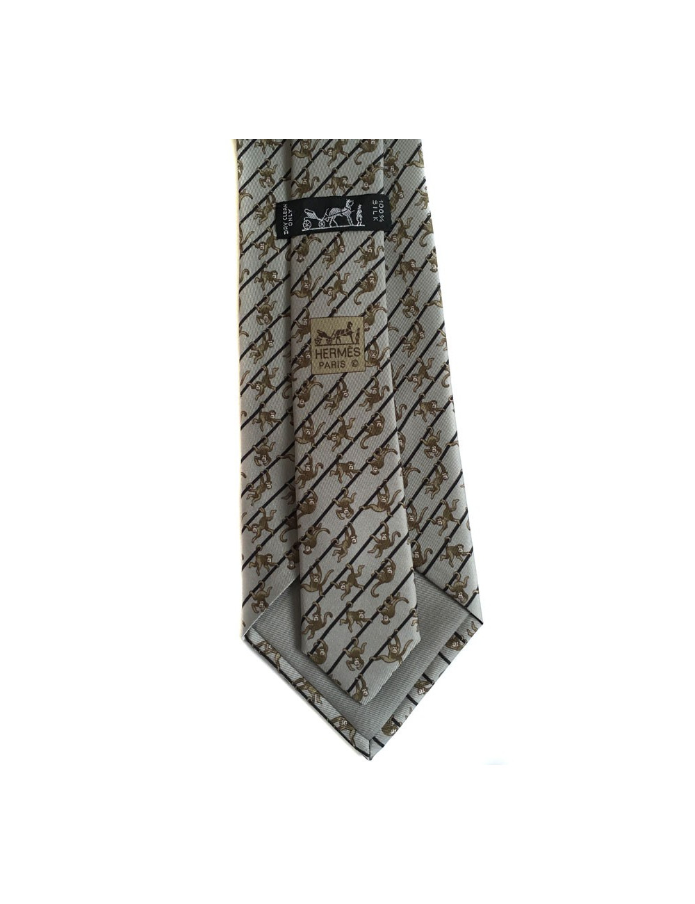 Tie HERMES scarf blue green, black, grey