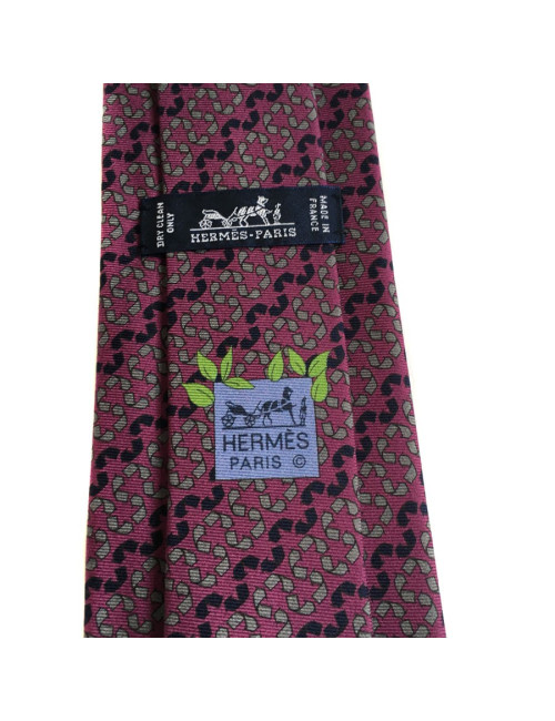 Cravate HERMES en twill de soie violet