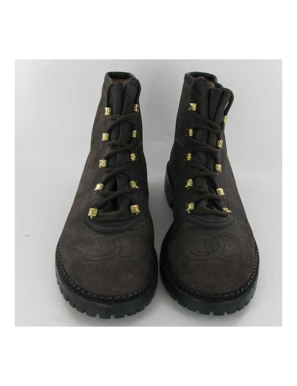 Bottines cuir marron CHANEL