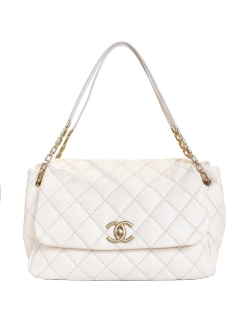 Sac CHANEL cuir matelassé beige