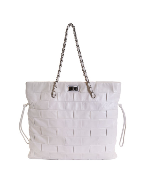 sac CHANEL cuir blanc