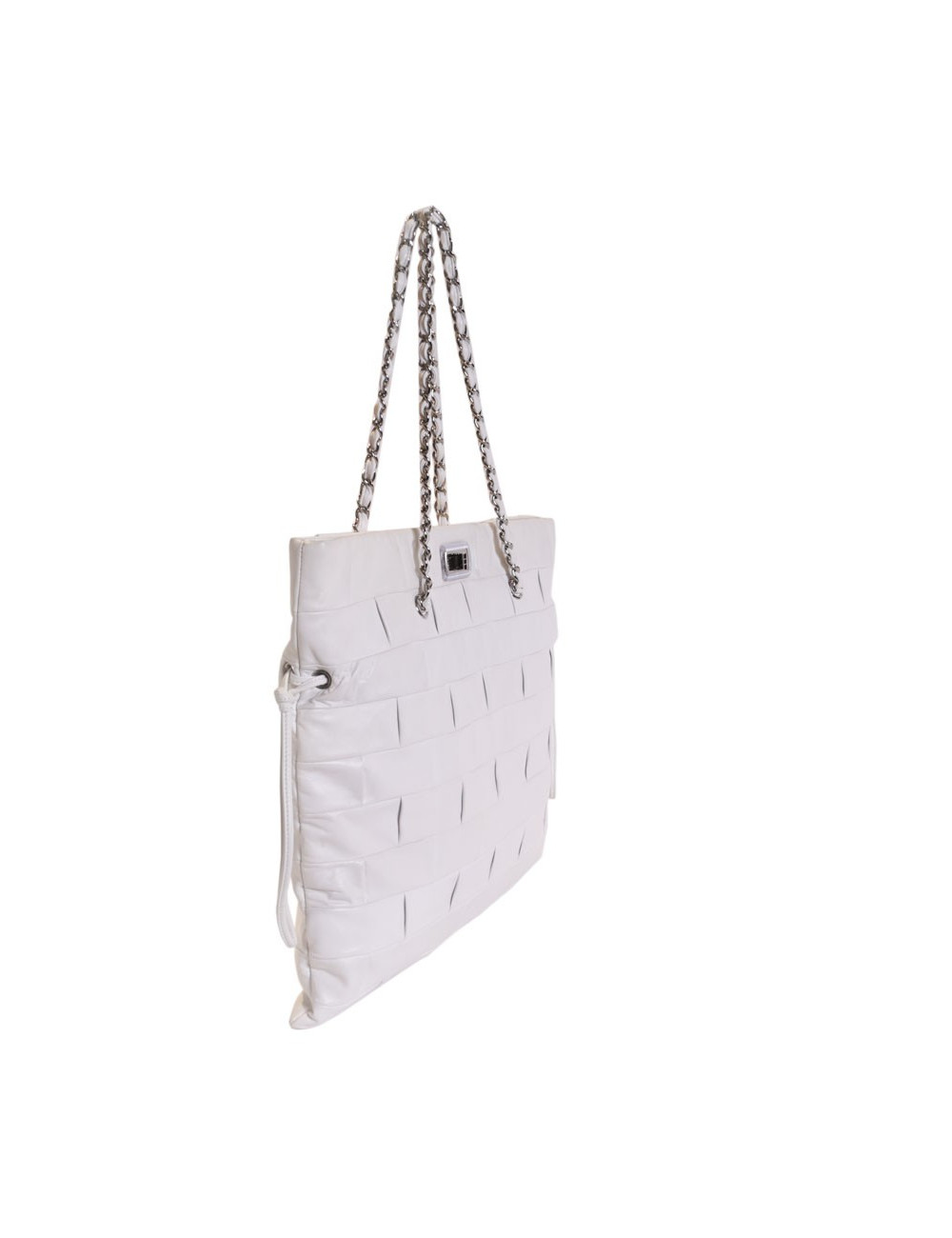 CHANEL tote bag in white leather