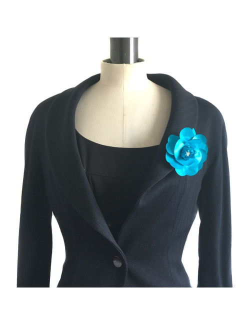 PIN CHANEL Camellia turquoise blue