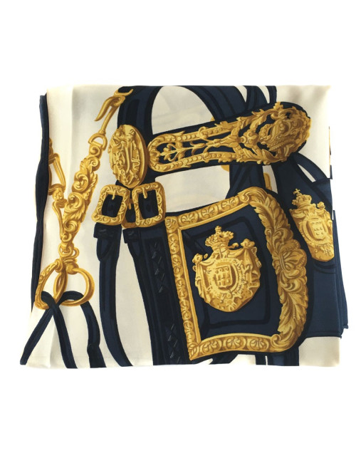 Blue white silk "Brides de Gala" square