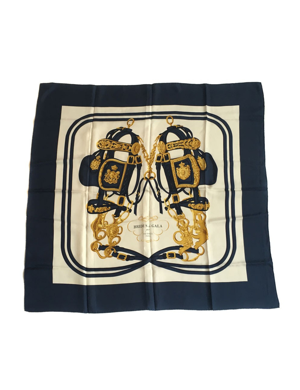 AUCTION square "Brides de Gala" in silk blue white