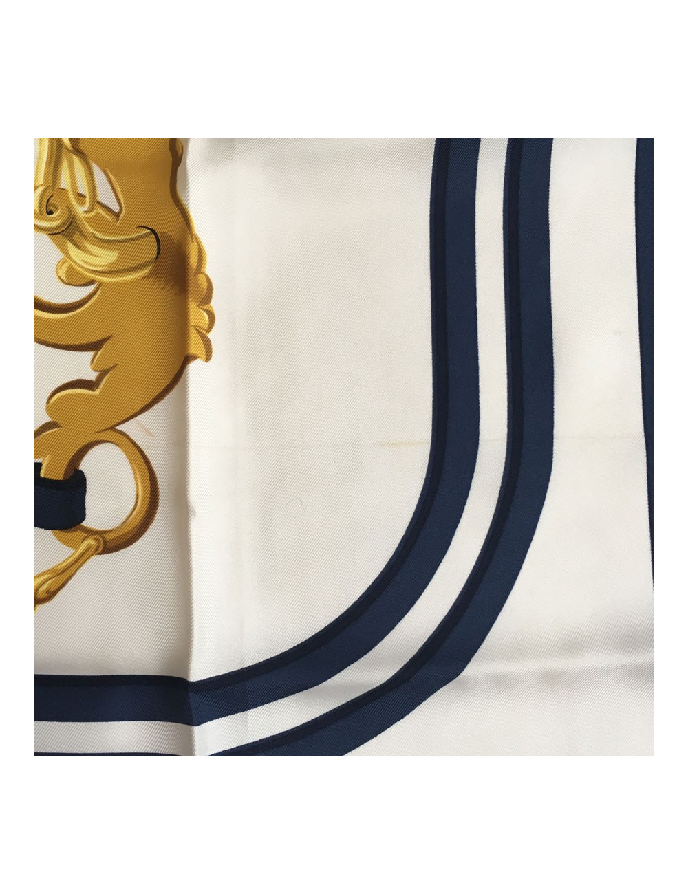 Carré "Brides de Gala" en soie bleu blanc