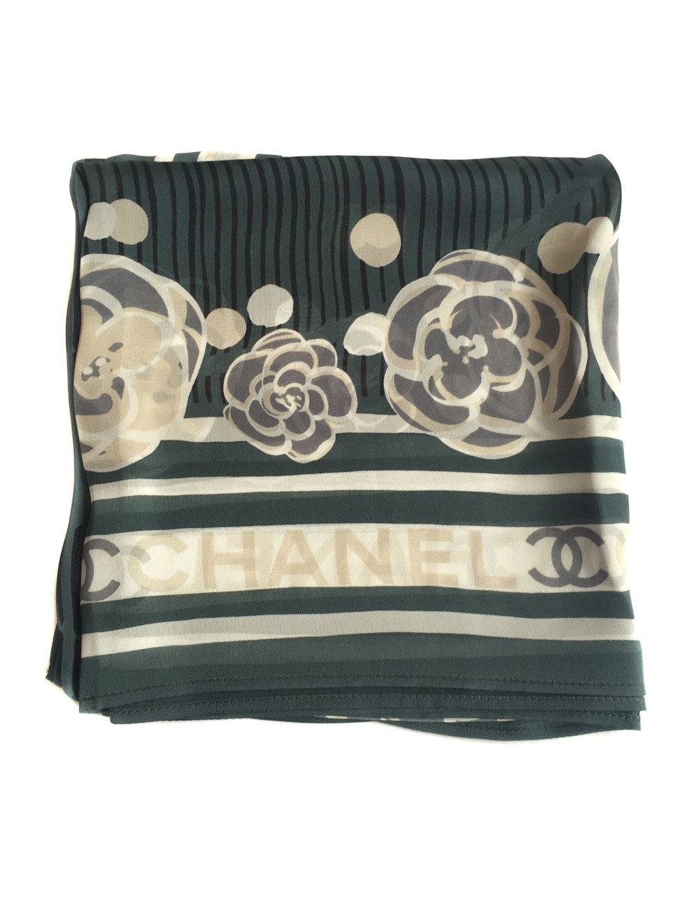 Carré CHANEL soie anthracite