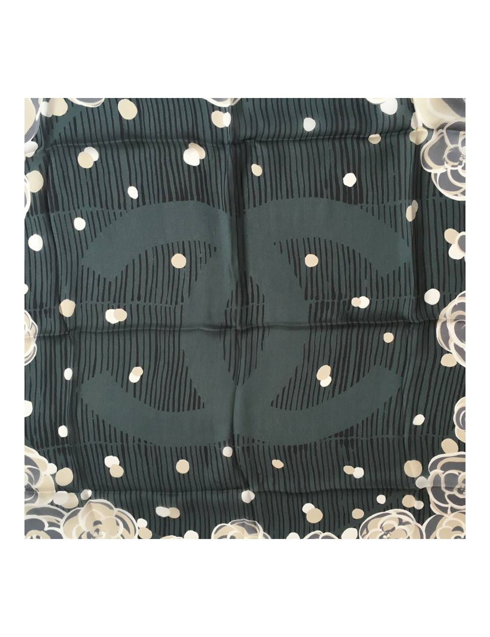 Square CHANEL anthracite silk