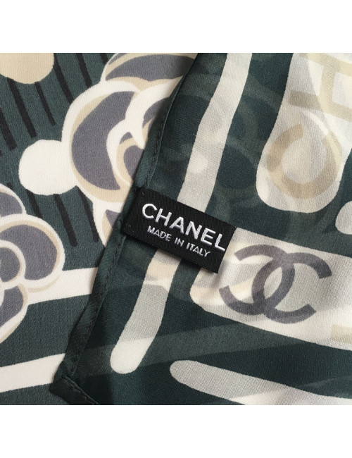 Carré CHANEL soie anthracite