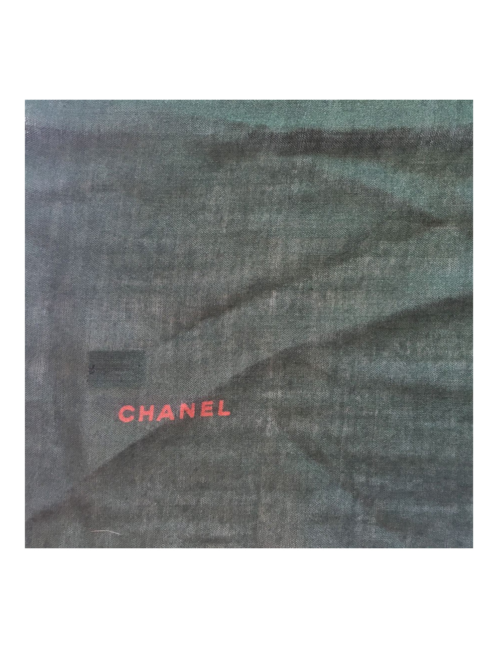 Châle CHANEL vert et rouge brique