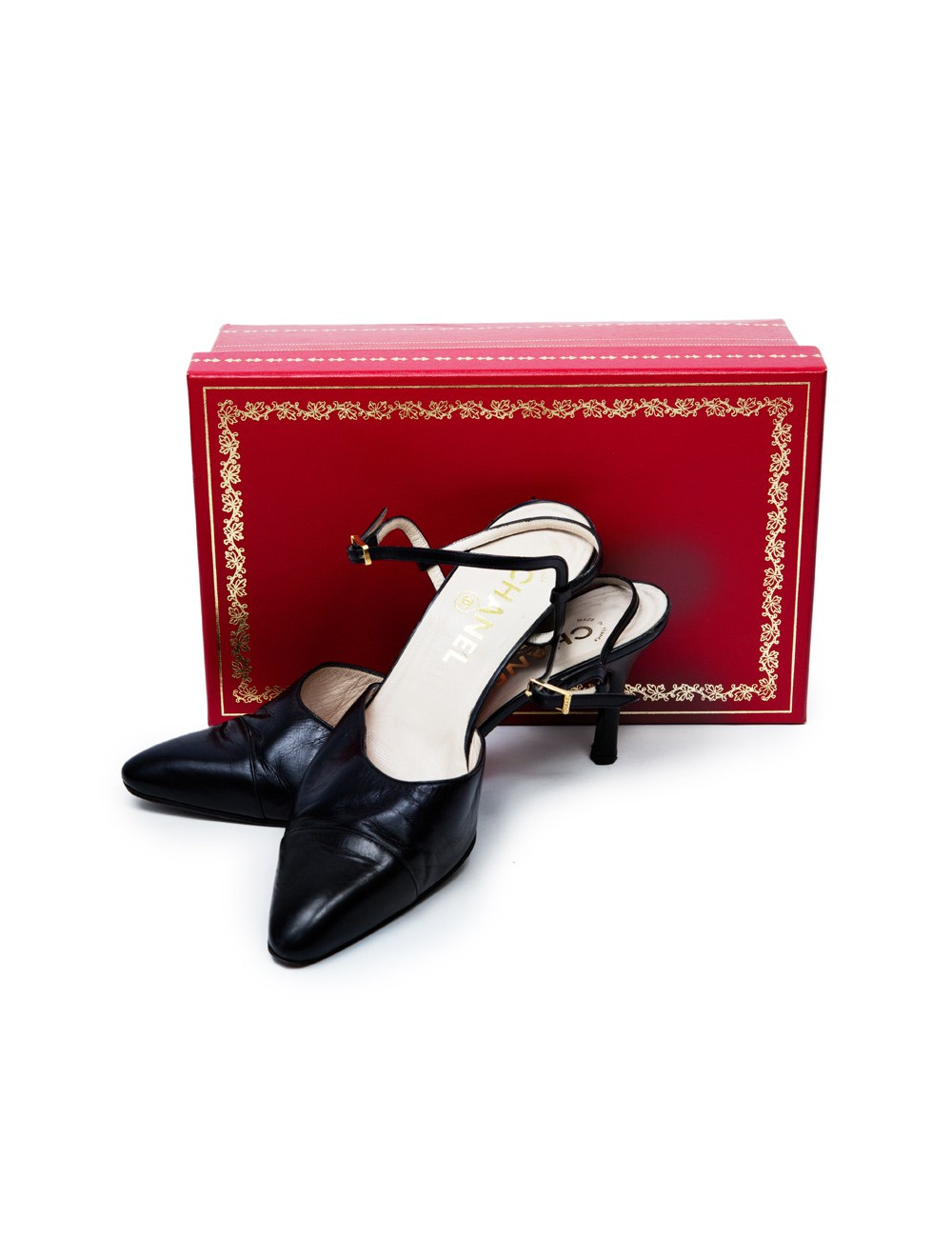 Sandales CHANEL T 39 cuir noir