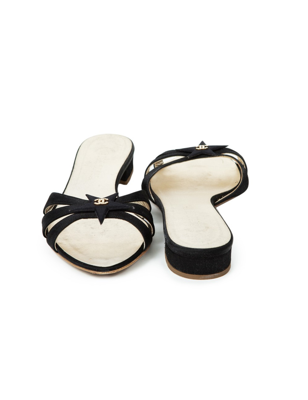 Mules Couture CHANEL  T 38.5 satin de soie noir