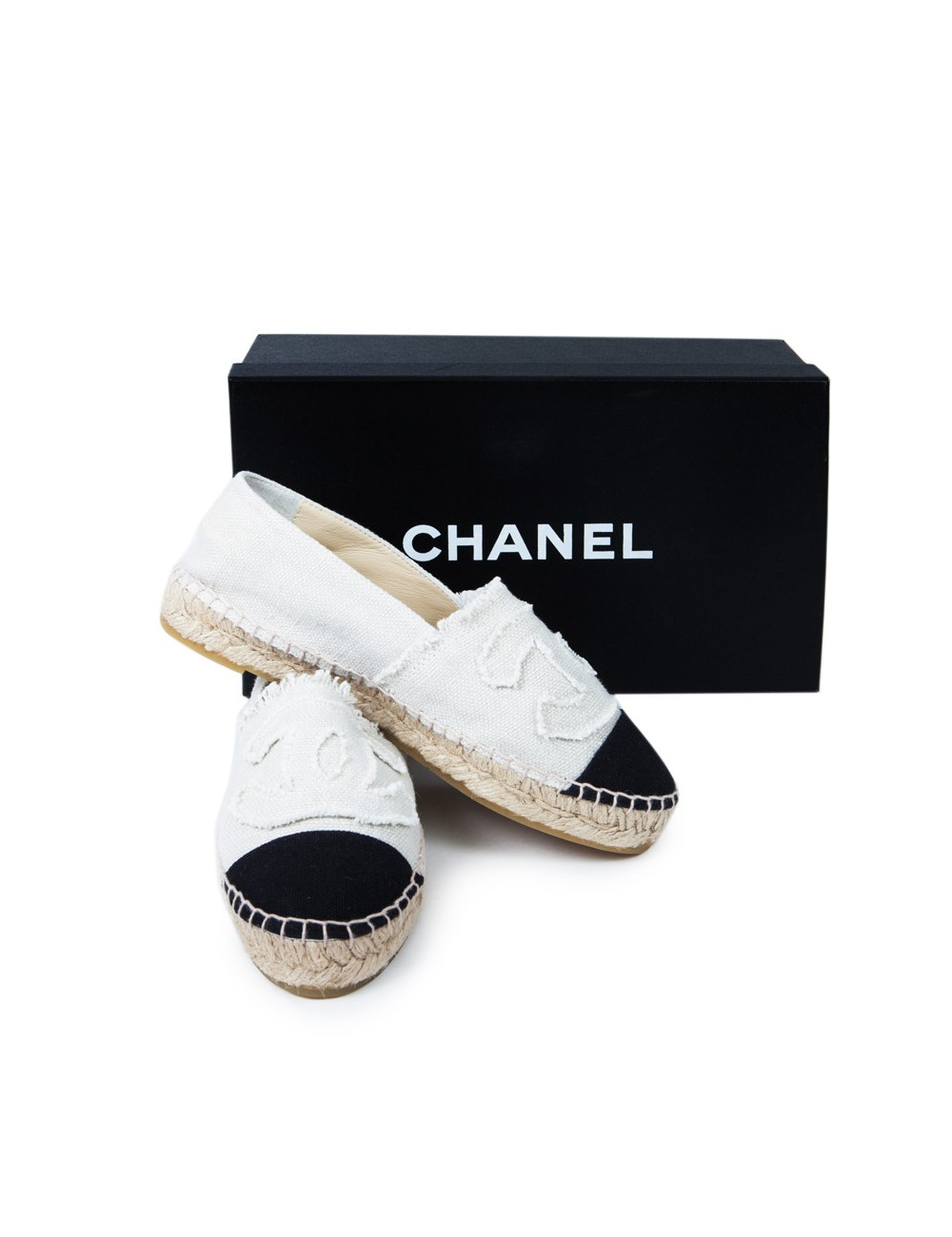Espadrilles CHANEL T 35 toile bicolore