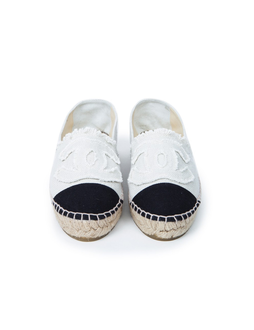 CHANEL T 35 two-tone canvas sneakers