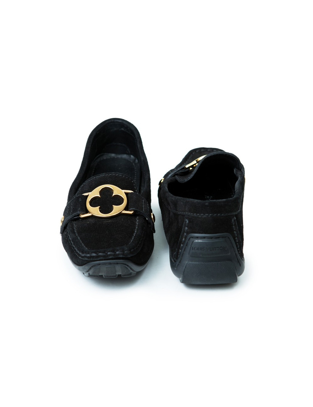 LOUIS VUITTON T 37 Black Suede moccasins