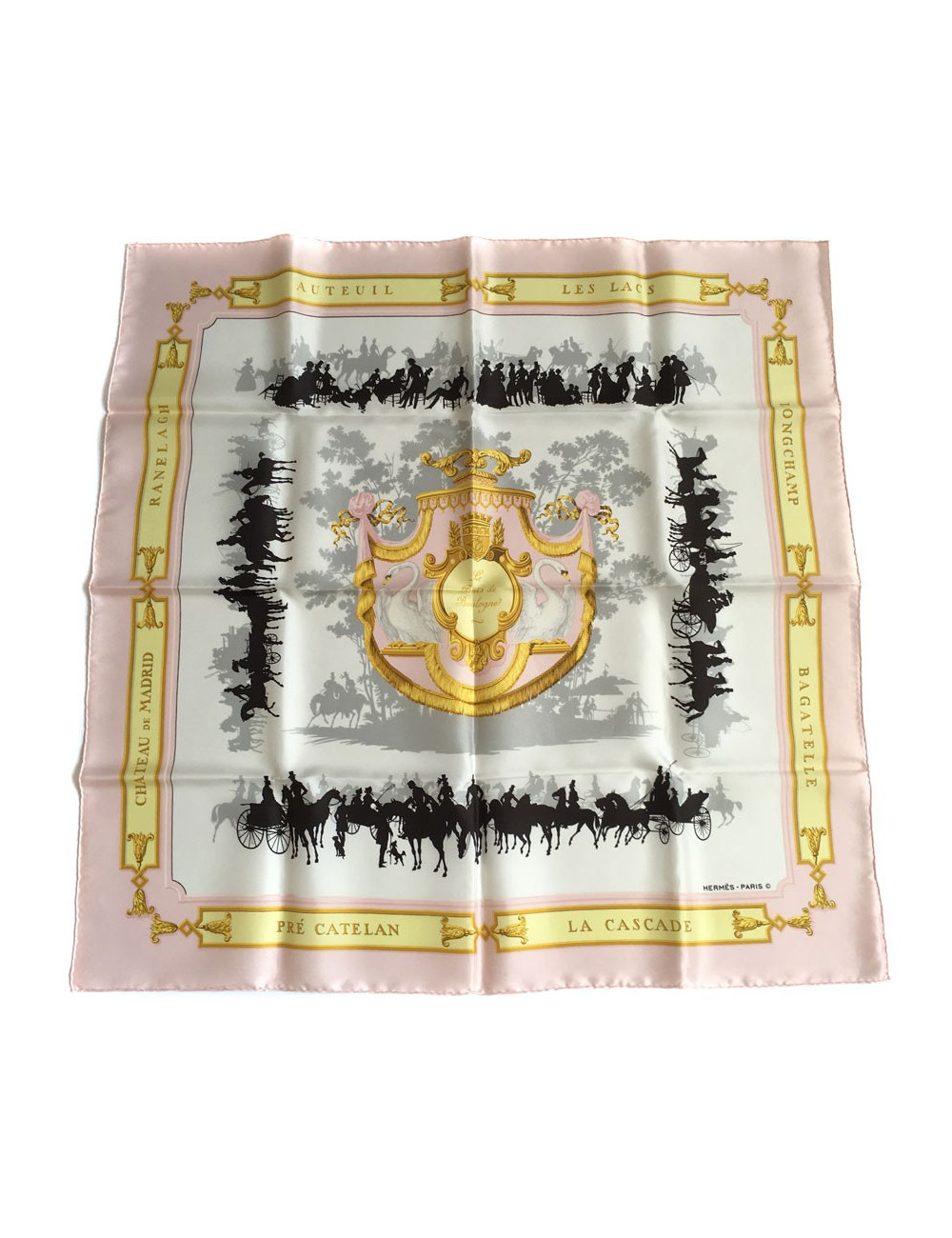 Carré HERMES "Les Bois de Boulogne" en soie