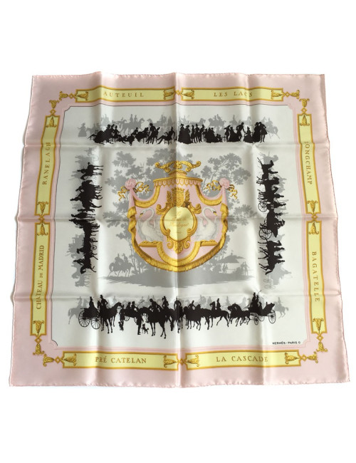 Carré HERMES "Les Bois de Boulogne" en soie