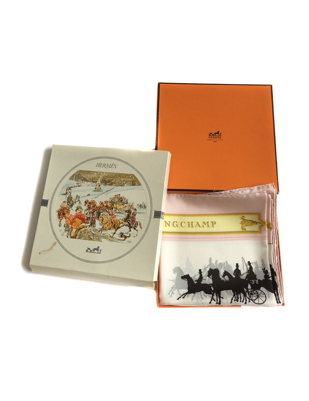 Carré HERMES "Les Bois de Boulogne" en soie