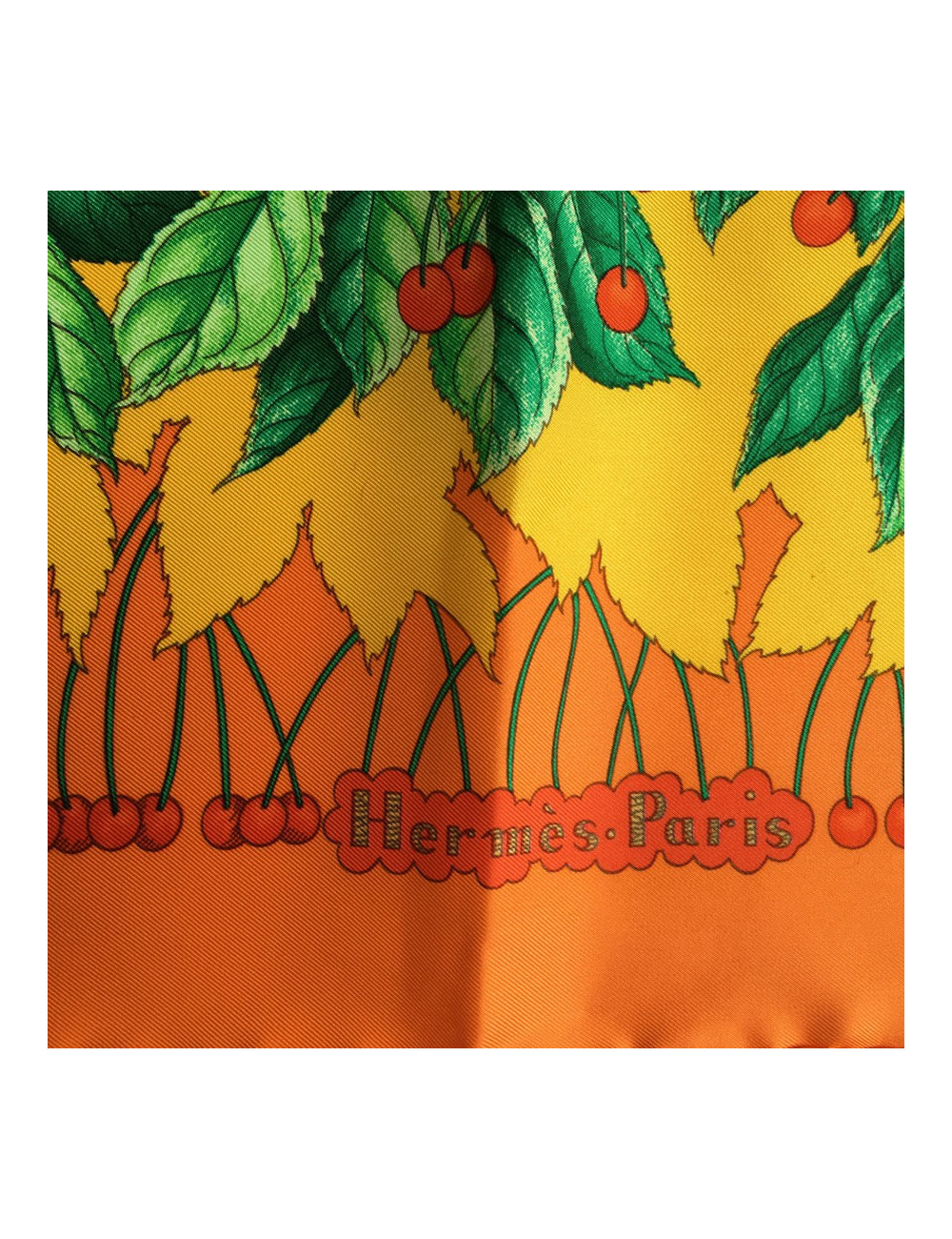 Hermès "Les Merises" in orange silk