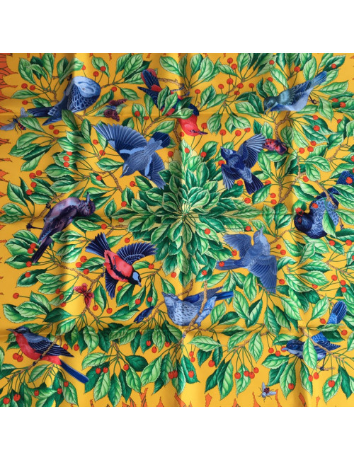 Hermès "Les Merises" in orange silk