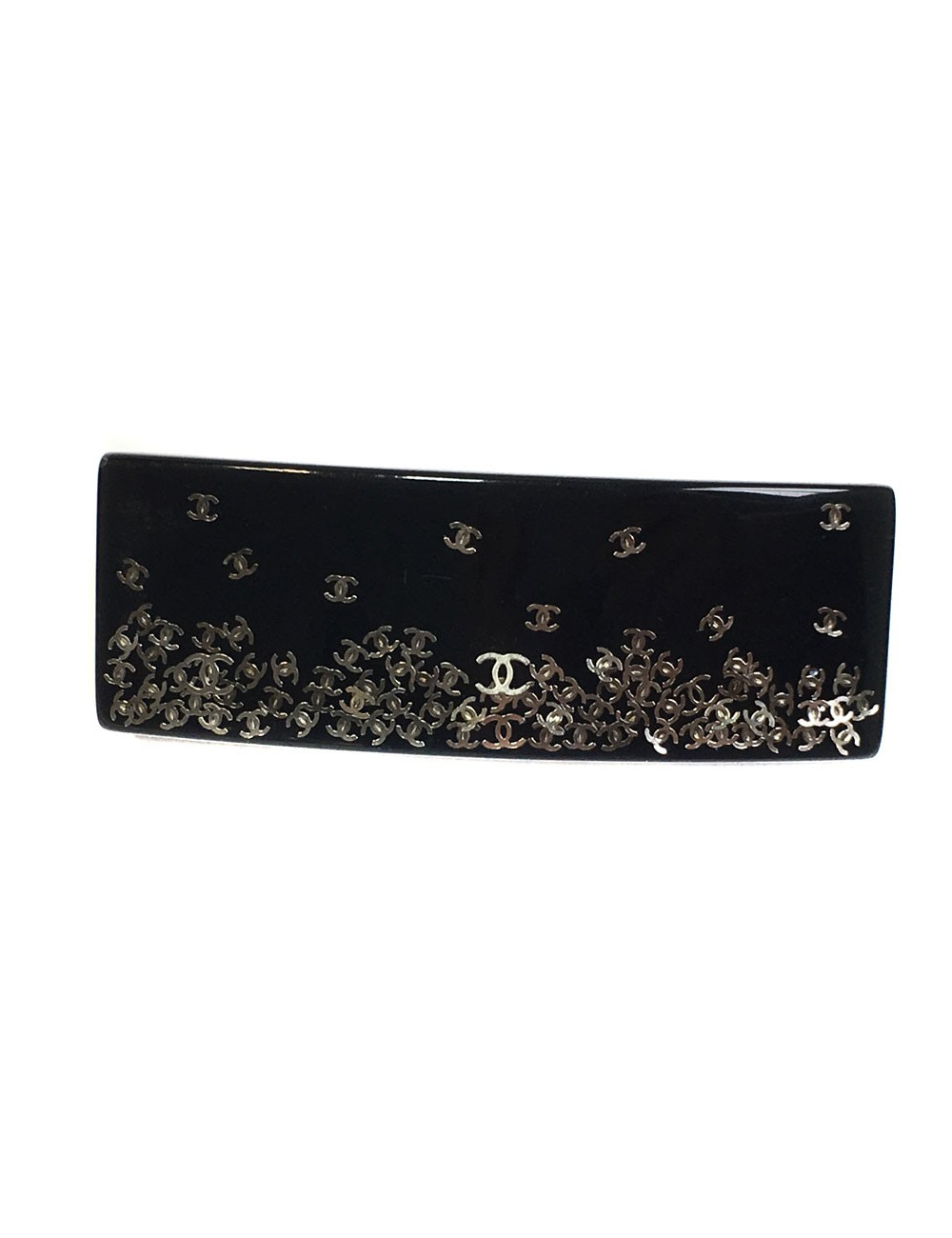 Barrette CHANEL inclusion de CC dorés