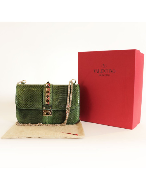 sac VALENTINO en serpent vert