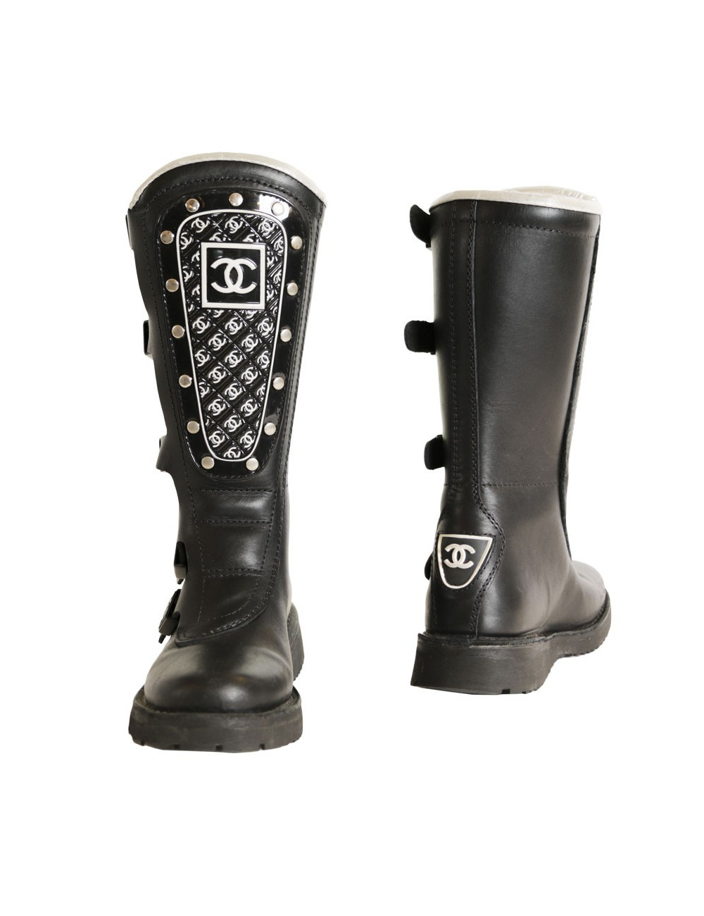 Bottes motardes CHANEL T 36 