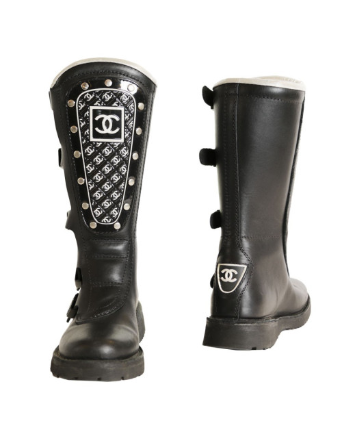Bottes motardes CHANEL T 36 